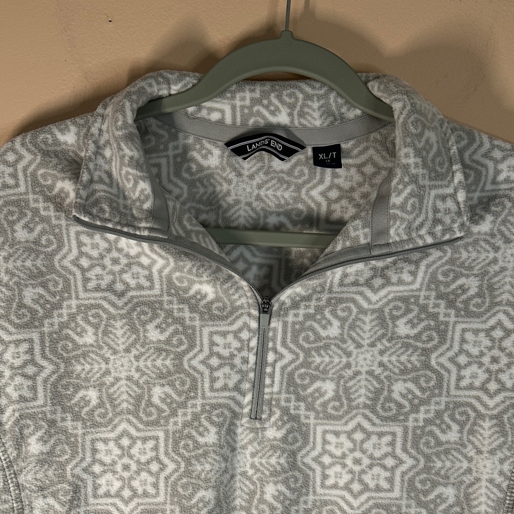 Lands' End Gray Patterned Sweatshirt - image 3